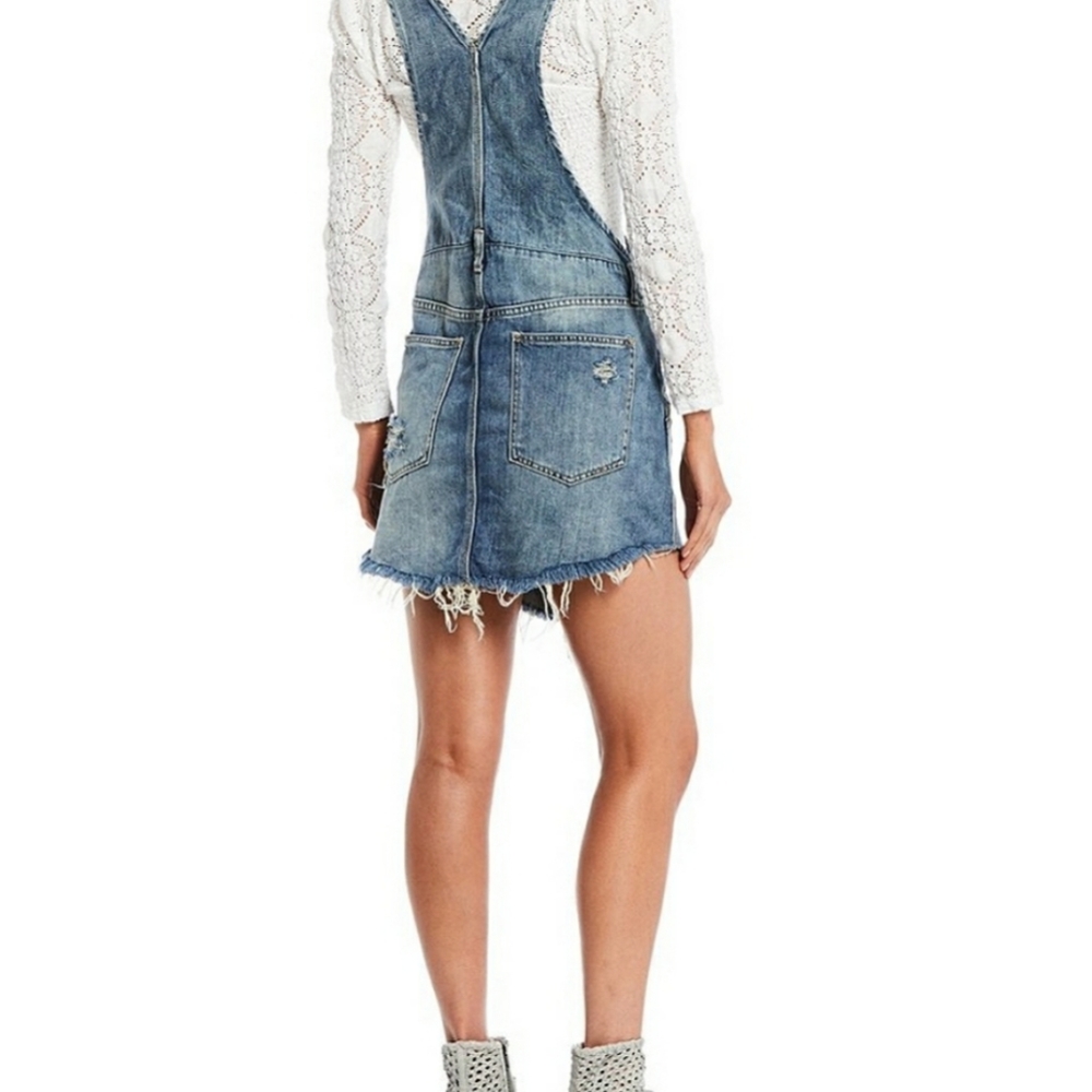 We the Free People Baxter Denim Jumper Nwt - Picture 2 of 10